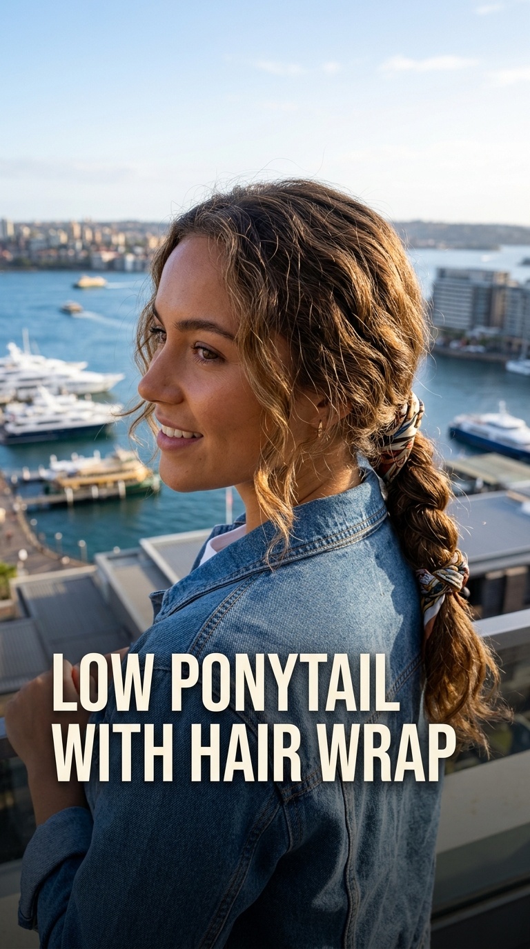 Low Ponytail with Hair Wrap
