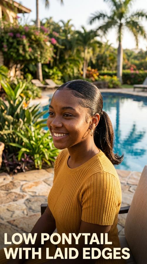 Low Ponytail with Laid Edges