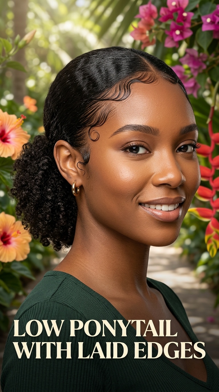 Low Ponytail with Laid Edges