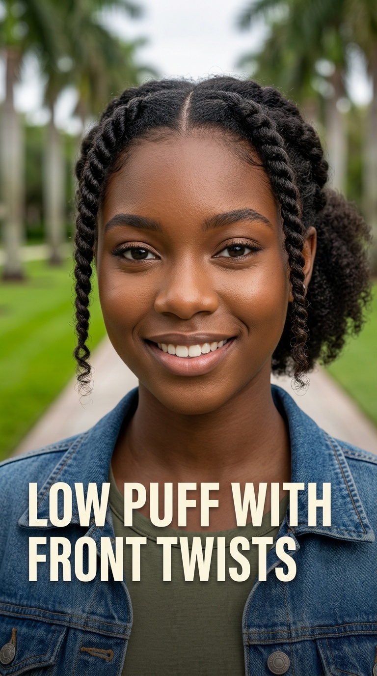 Low Puff with Two Front Twists