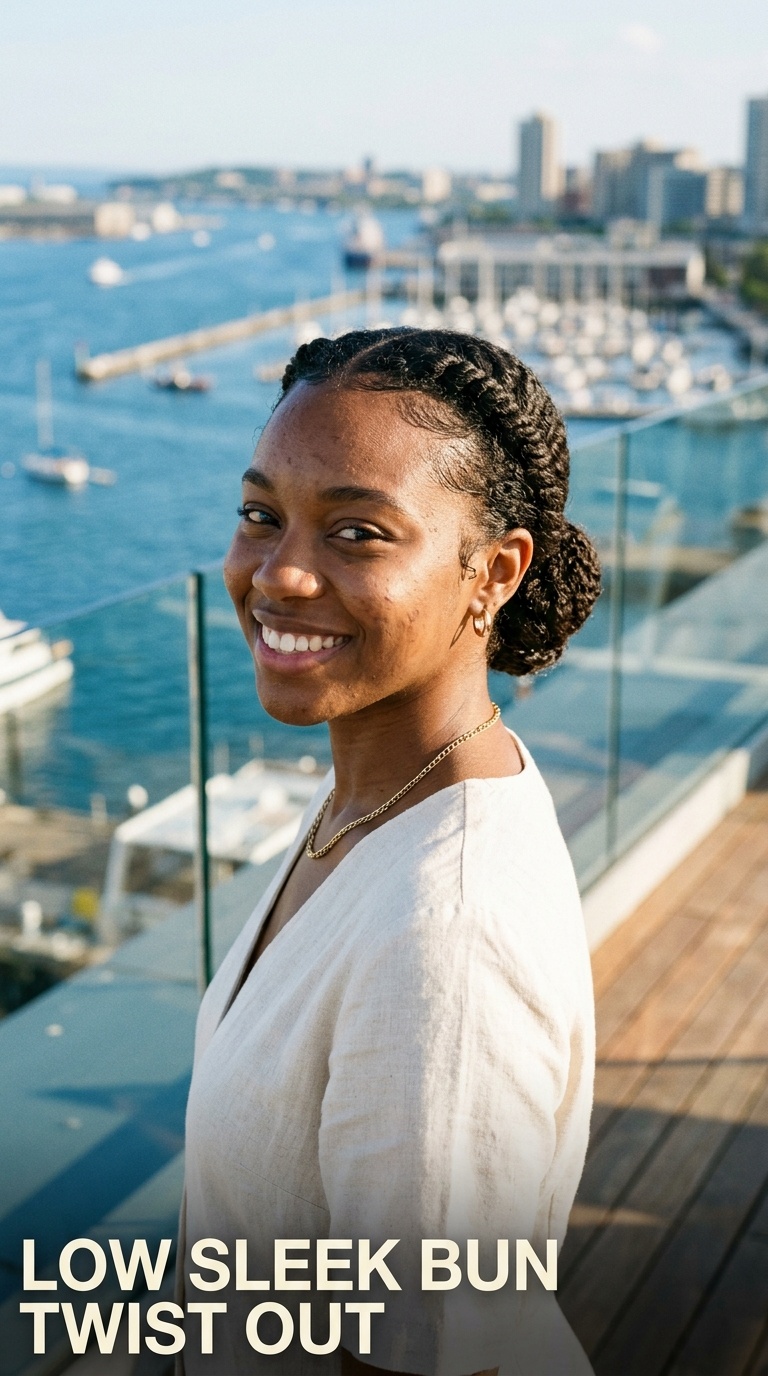 Low Sleek Bun Twist Out