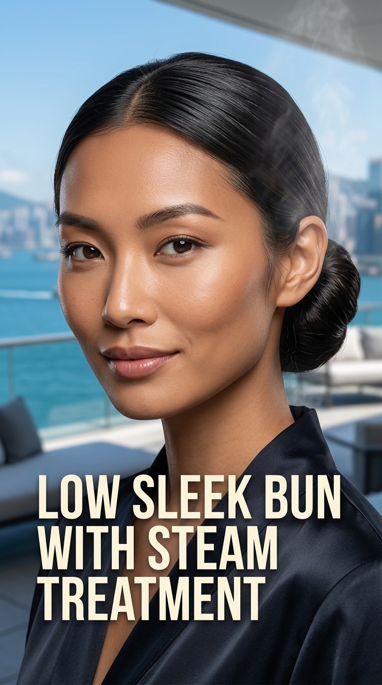 Low Sleek Bun with Steam Treatment