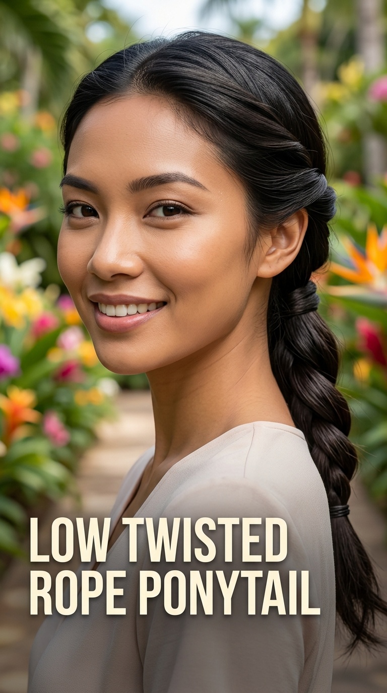 Low Twisted Rope Ponytail