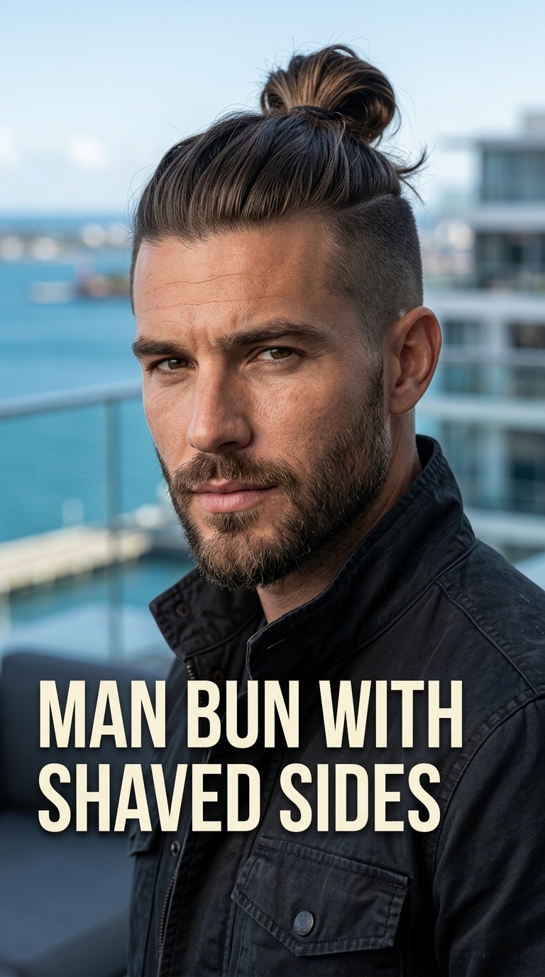 Man Bun with Shaved Sides