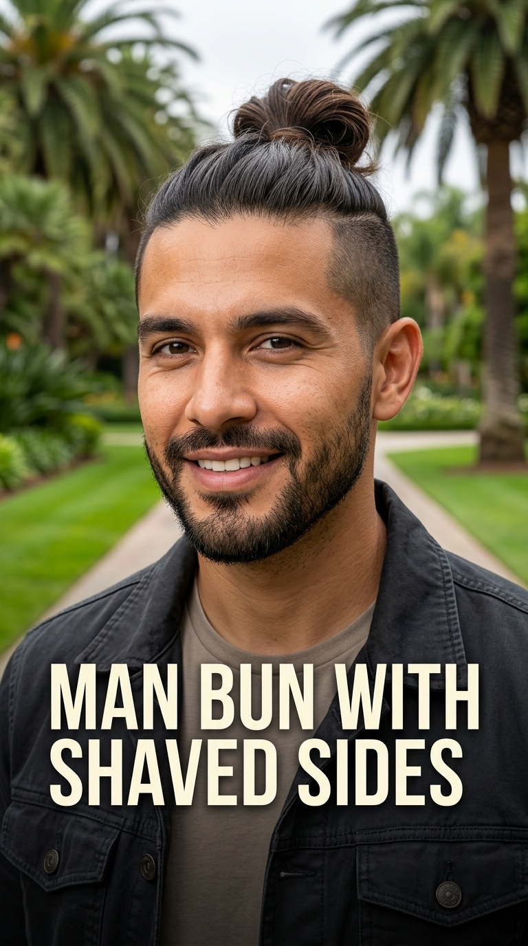 Man Bun with Shaved Sides