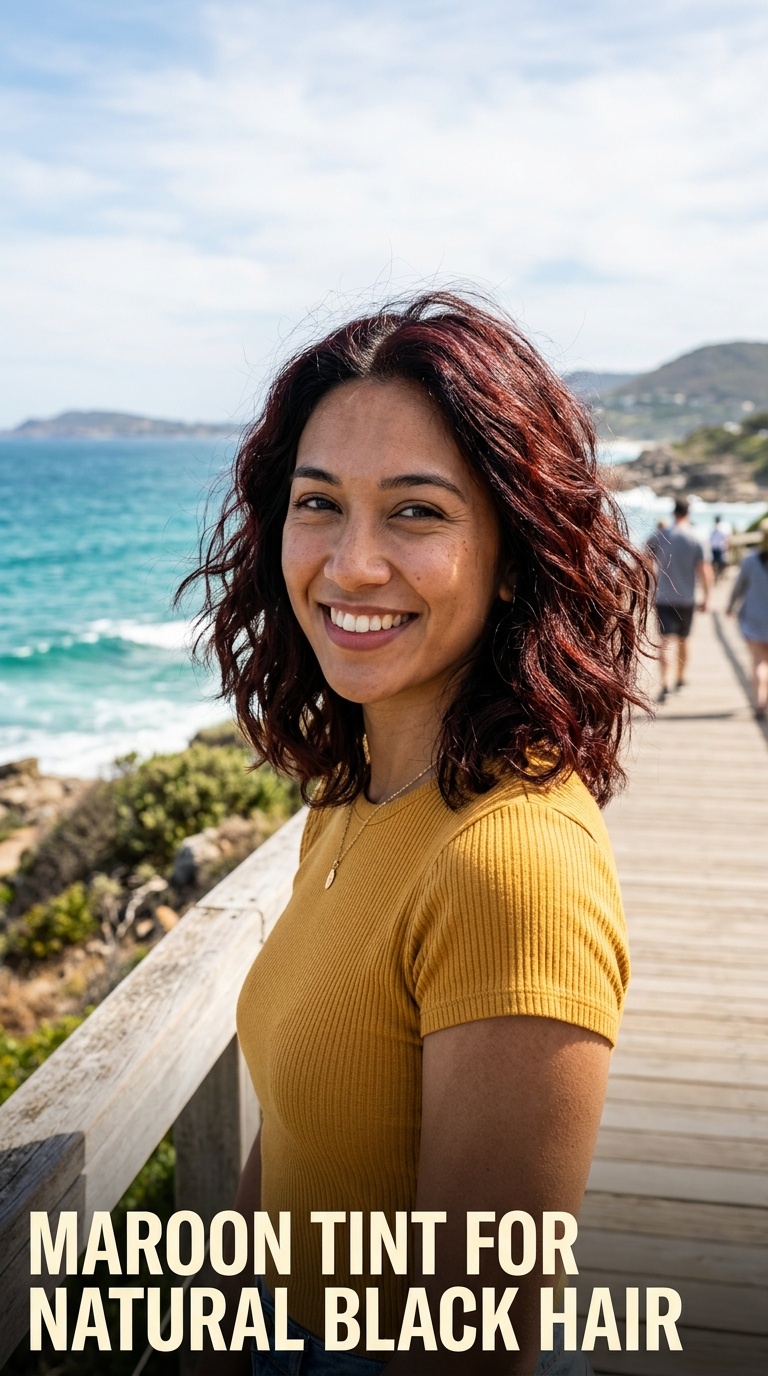Maroon Tint for Natural Black Hair