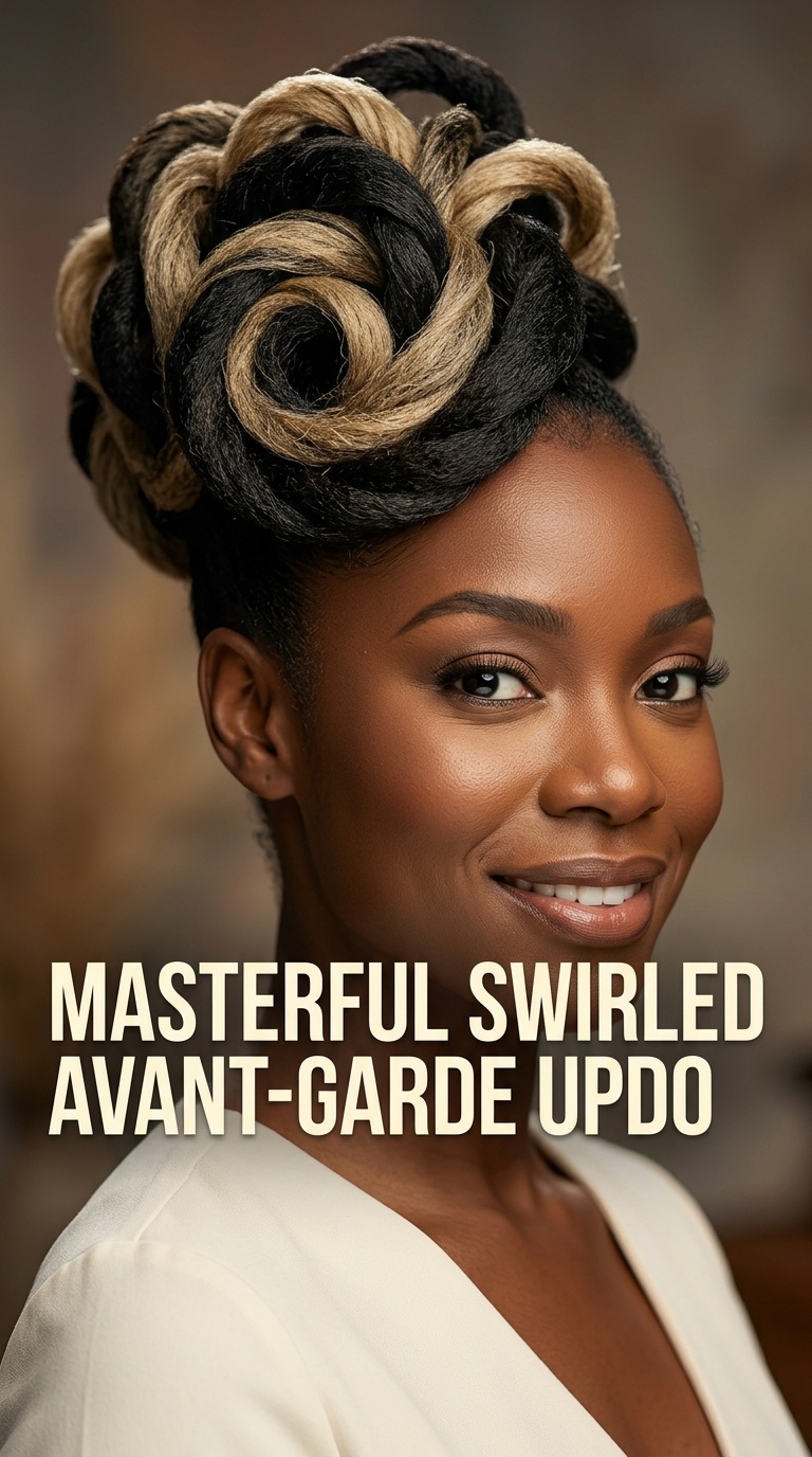 Masterful Swirled Avant-Garde Updo