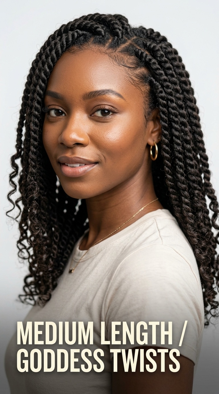Medium Length Goddess Twists