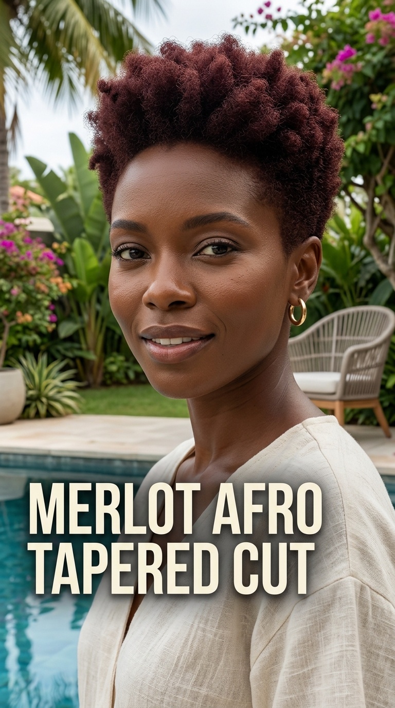 Merlot Afro Tapered Cut