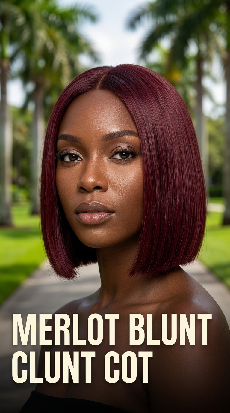 Merlot Blunt Cut Bob