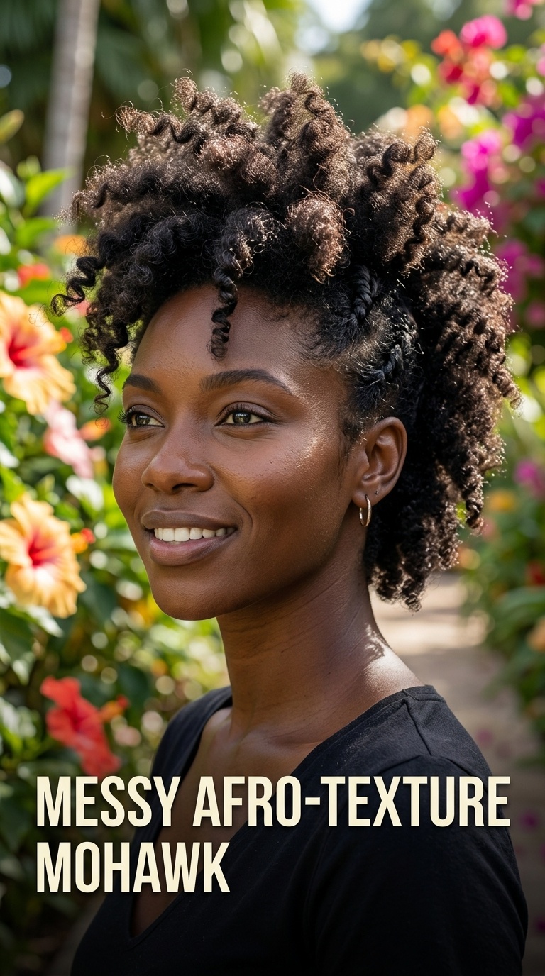 Messy Afro-Texture Mohawk