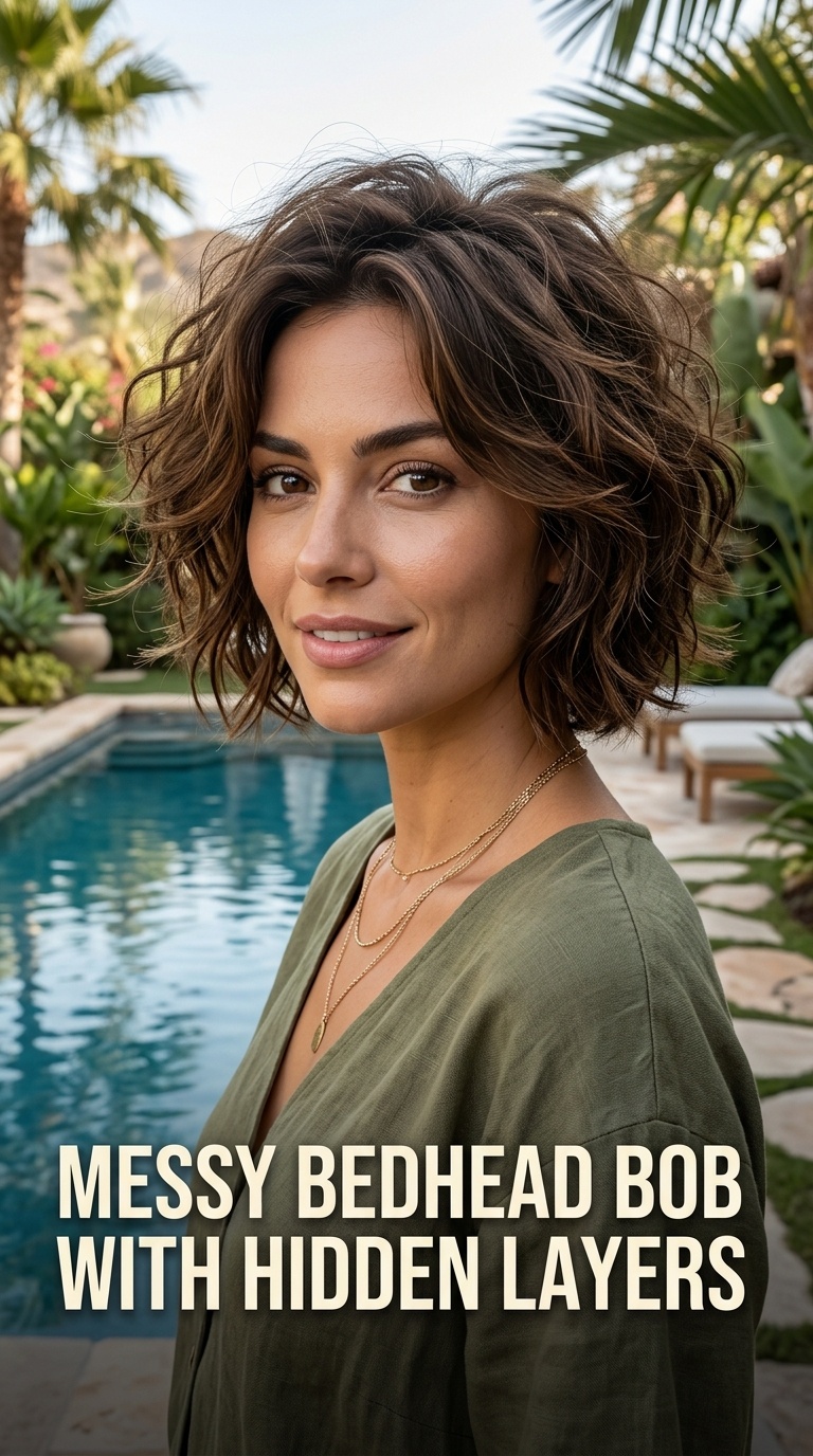 Messy Bedhead Bob with Hidden Layers