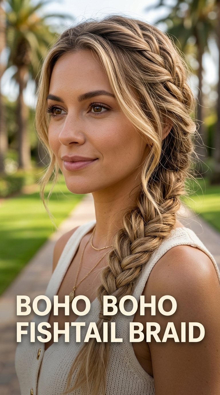 Messy Boho Fishtail Braid