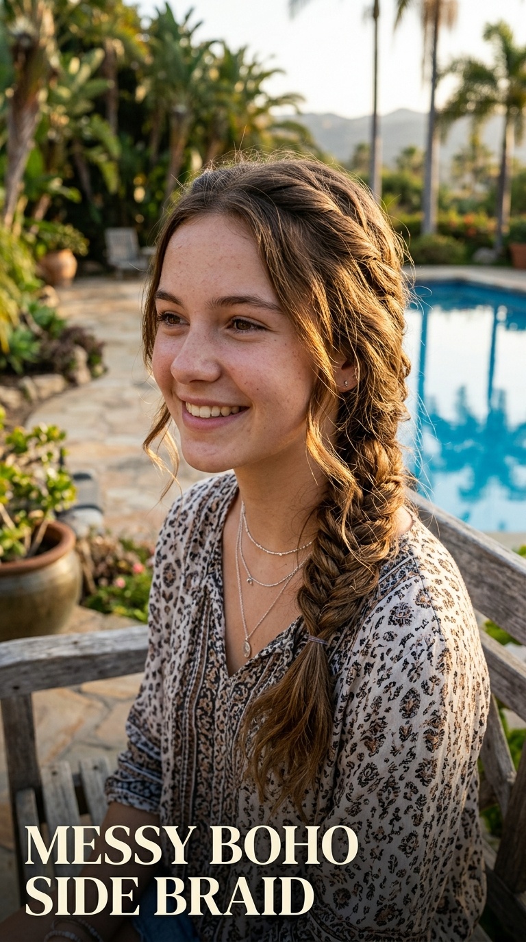 Messy Boho Side Braid