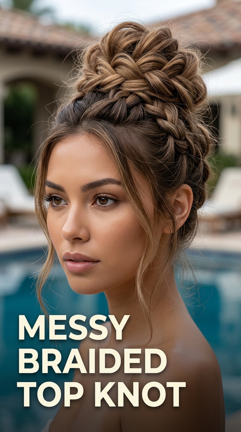 Messy Braided Top Knot
