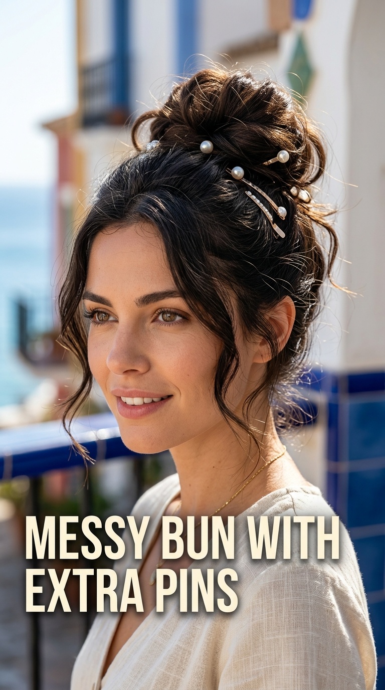 Messy Bun with Extra Pins