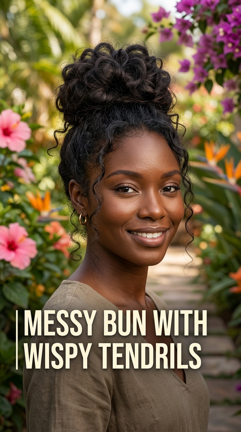 Messy Bun with Wispy Tendrils