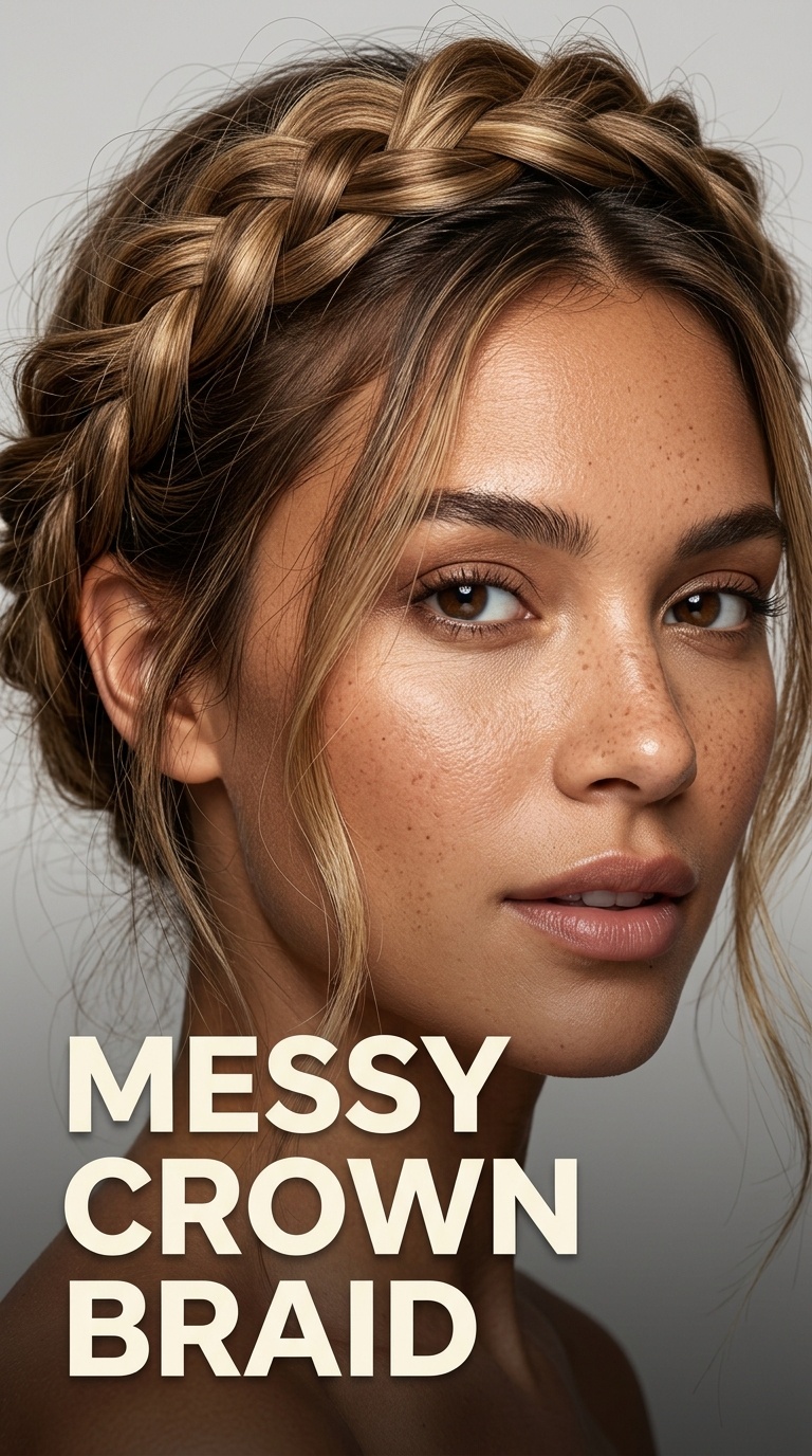 Messy Crown Braid