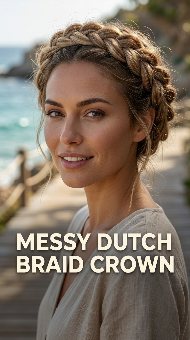 Messy Dutch Braid Crown