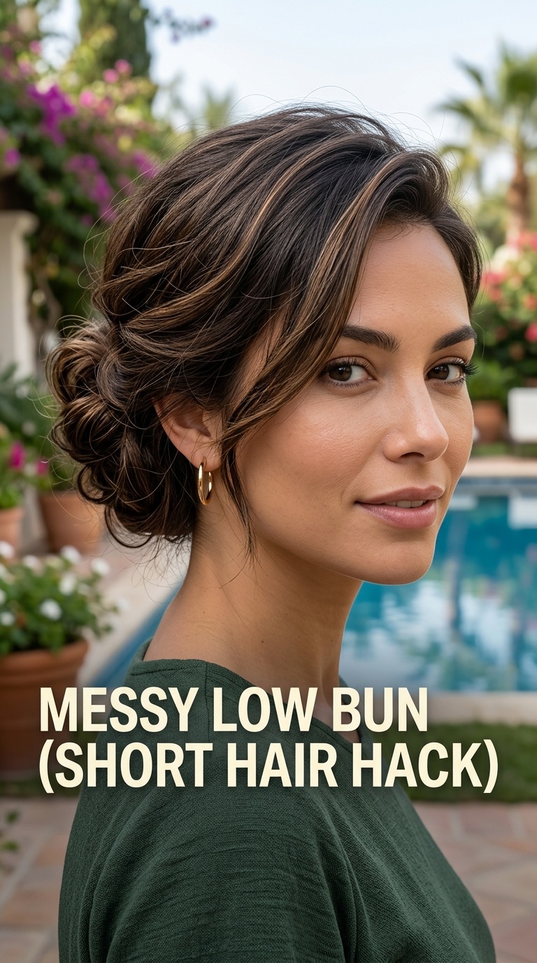 Messy Low Bun (Short Hair Hack)