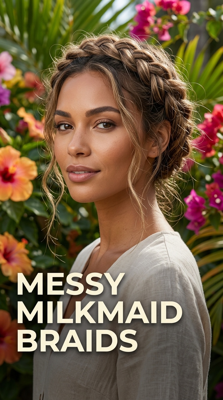 Messy Milkmaid Braids