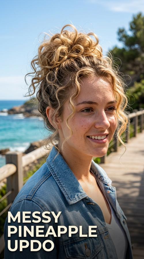 Messy Pineapple Updo