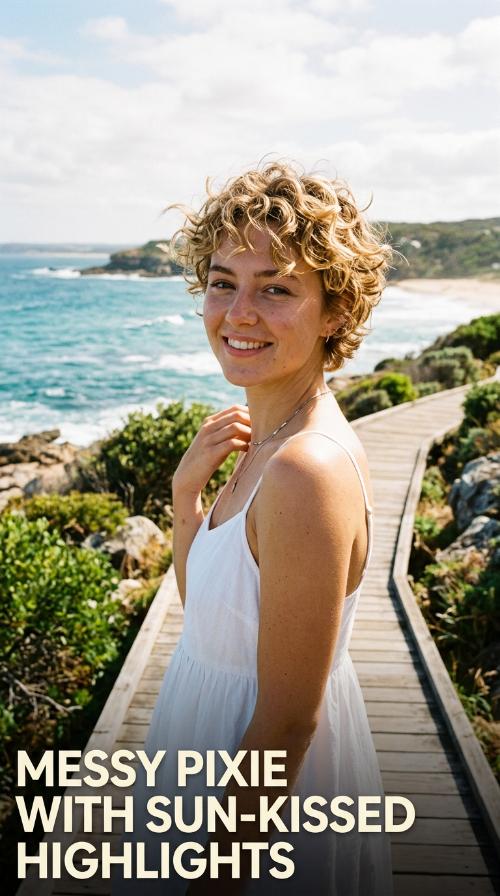 Messy Pixie with Sun-Kissed Highlights