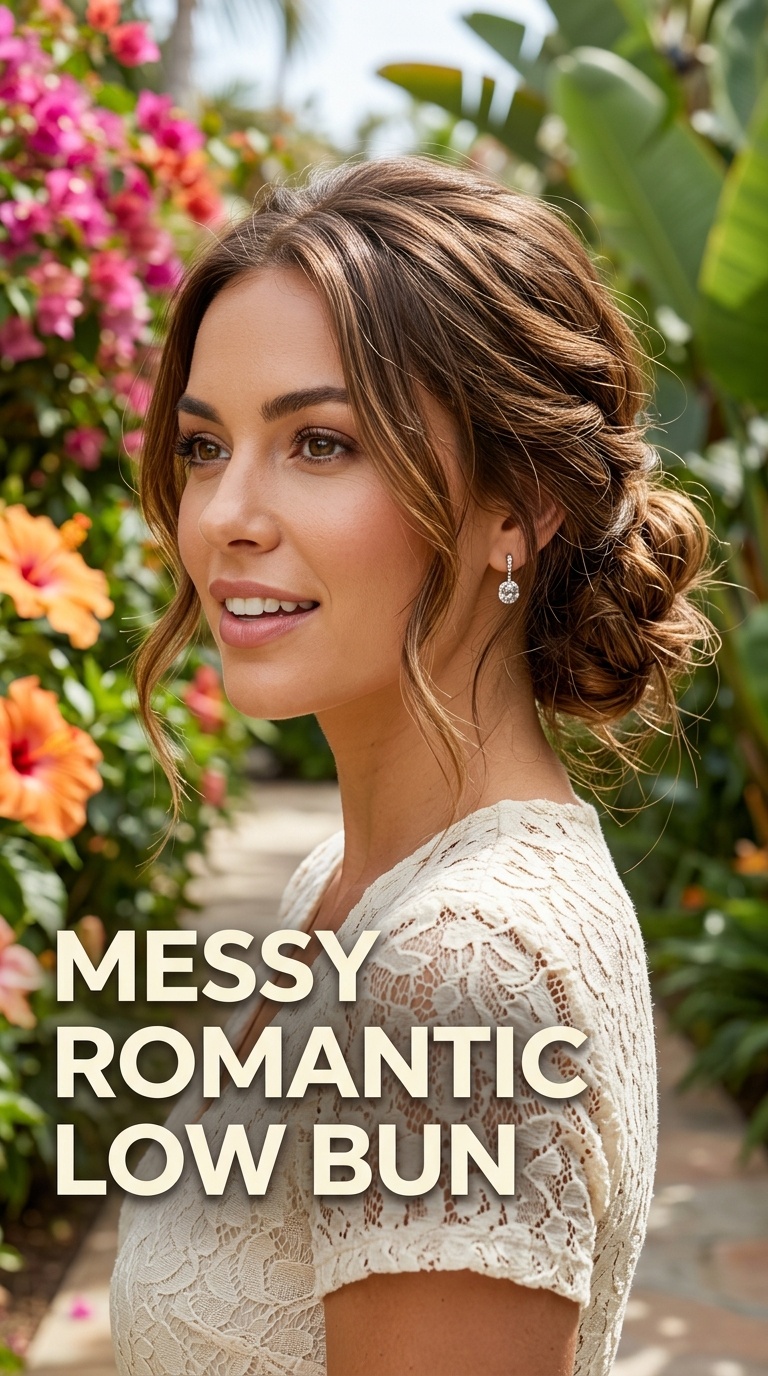 Messy Romantic Low Bun