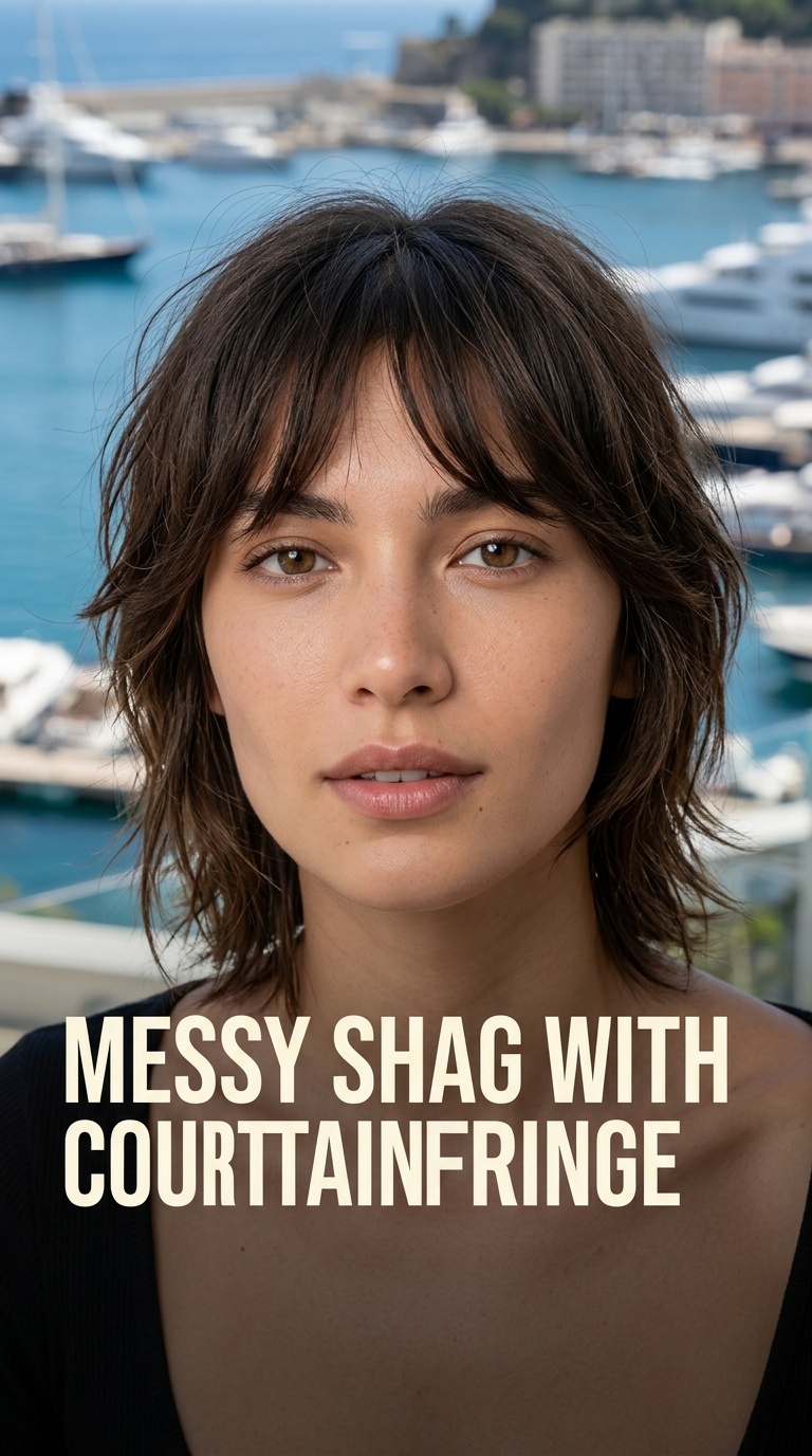 Messy Shag with Curtain Fringe
