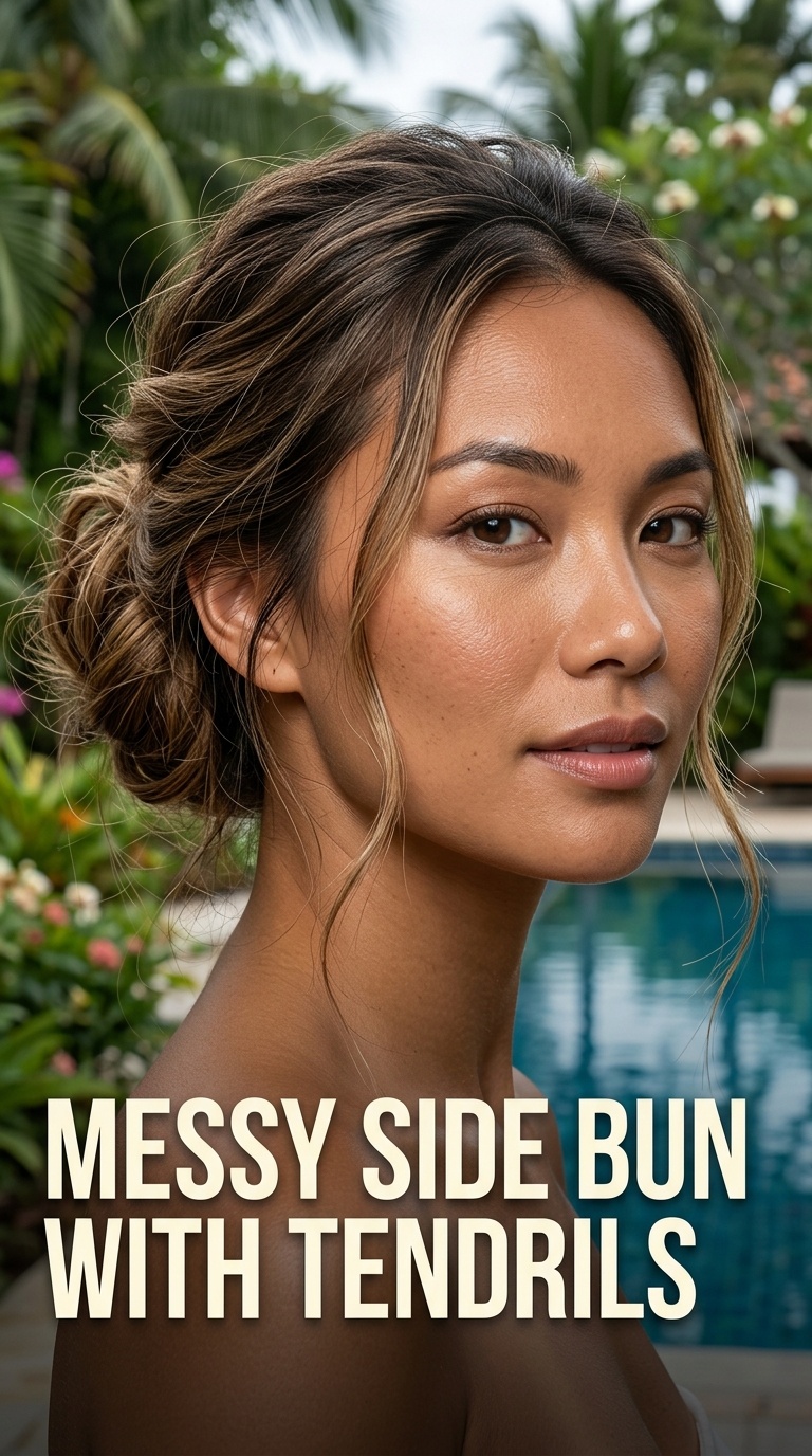 Messy Side Bun with Tendrils