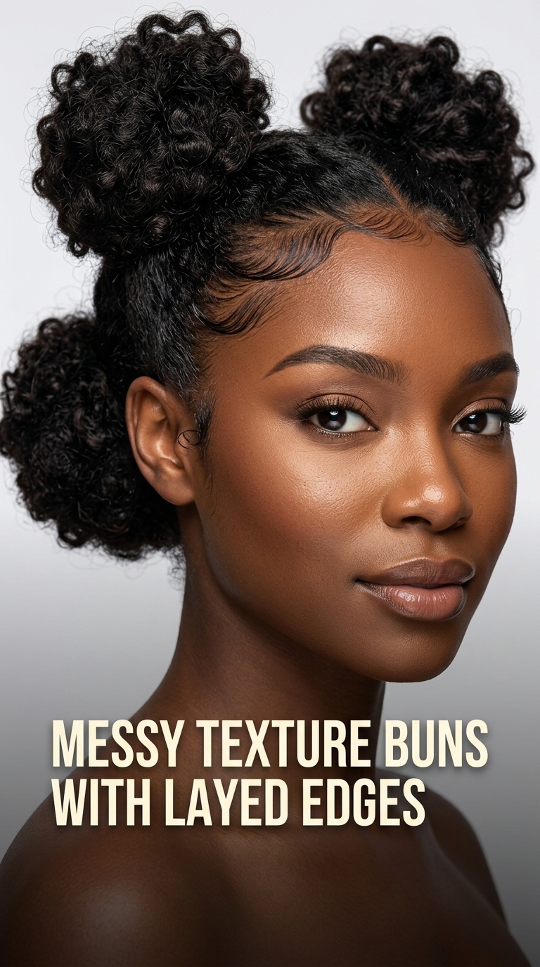 Messy Texture Buns with Layed Edges