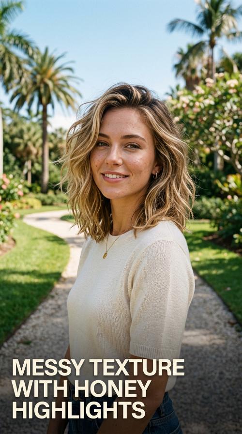 Messy Texture with Honey Highlights