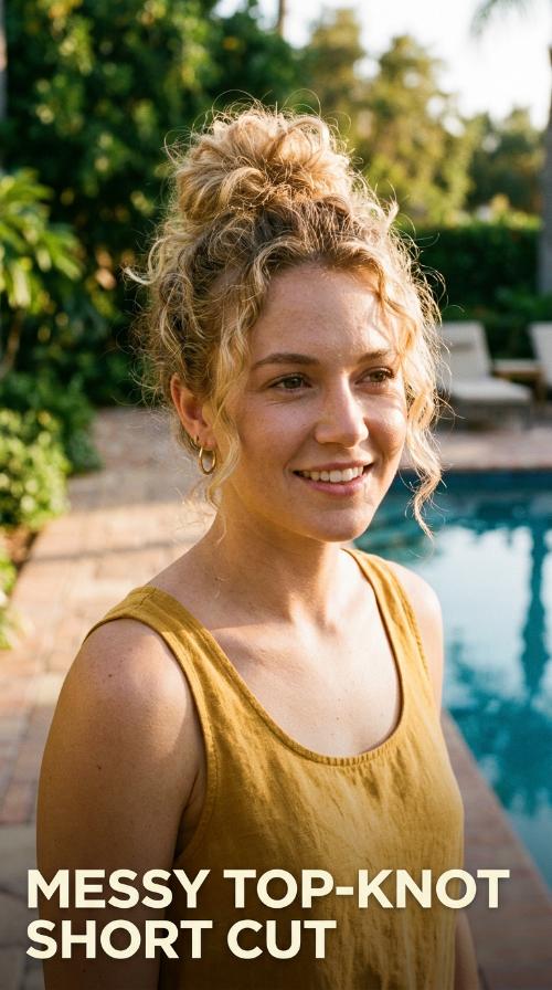 Messy Top-Knot Short Cut