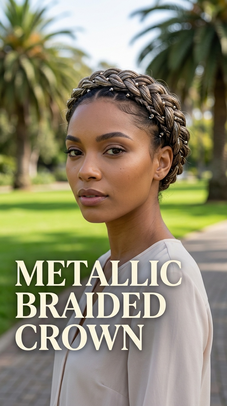 Metallic Braided Crown