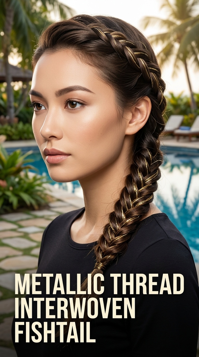 Metallic Thread Interwoven Fishtail
