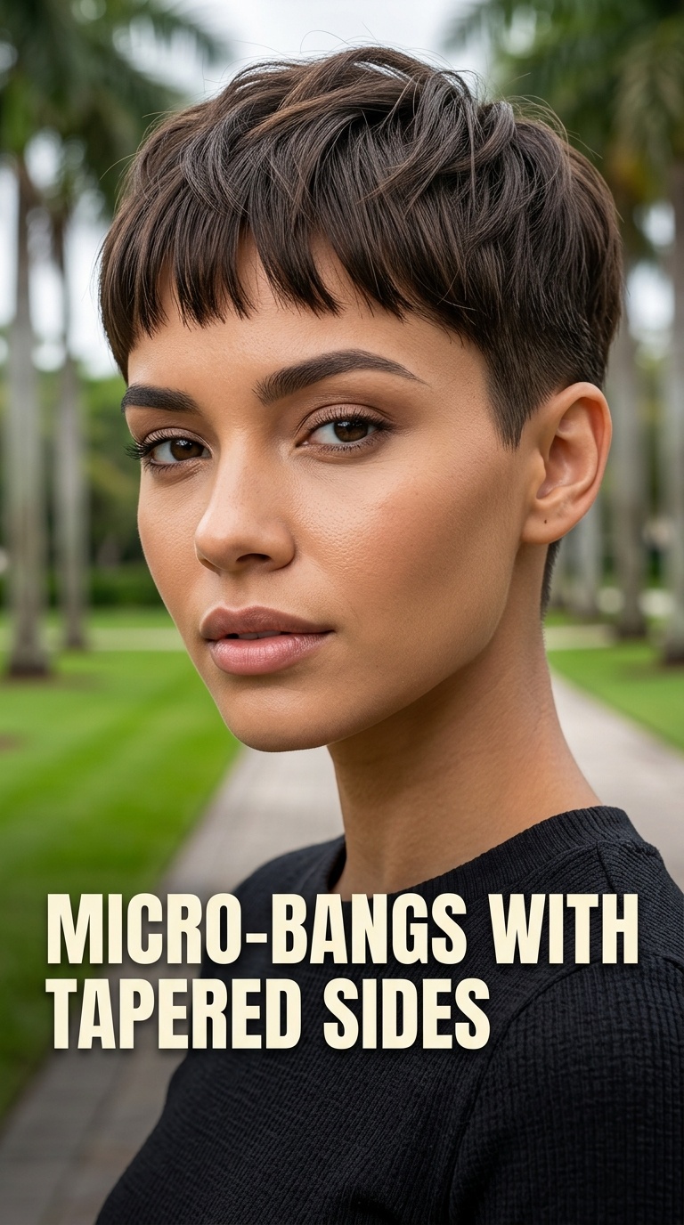 Micro-Bangs with Tapered Sides