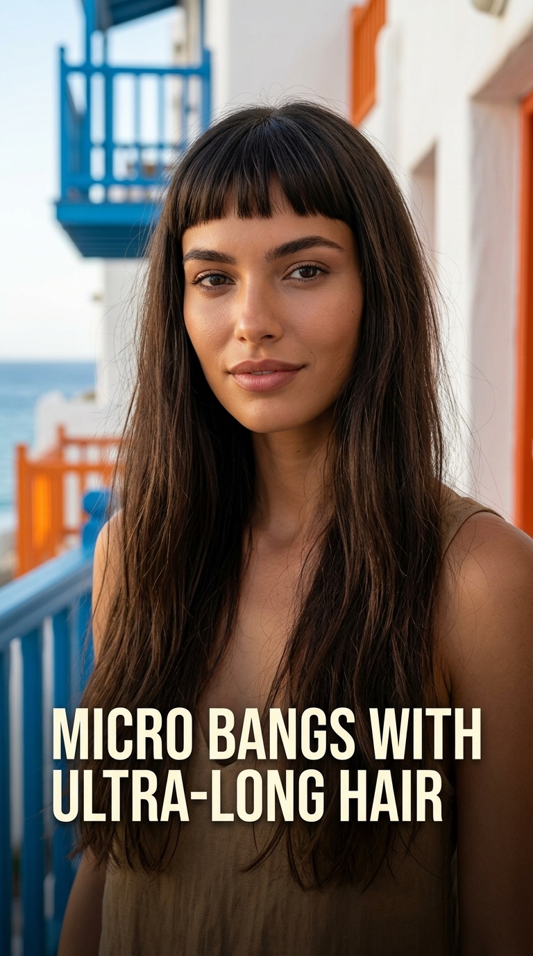 Micro Bangs with Ultra-Long Hair