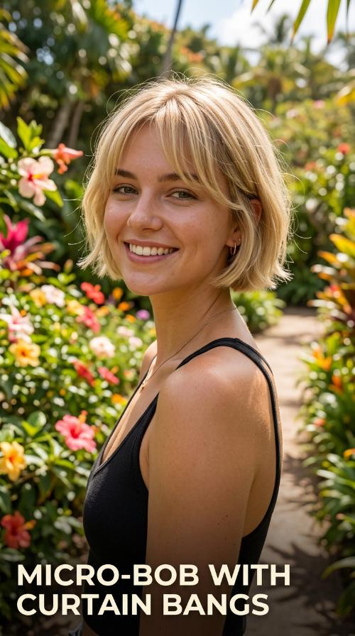 Micro-Bob with Curtain Bangs