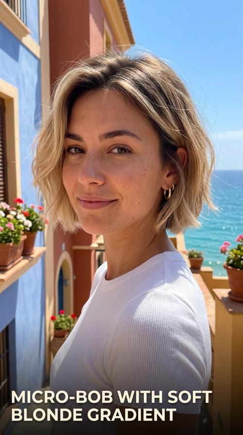 Micro-Bob with Soft Blonde Gradient