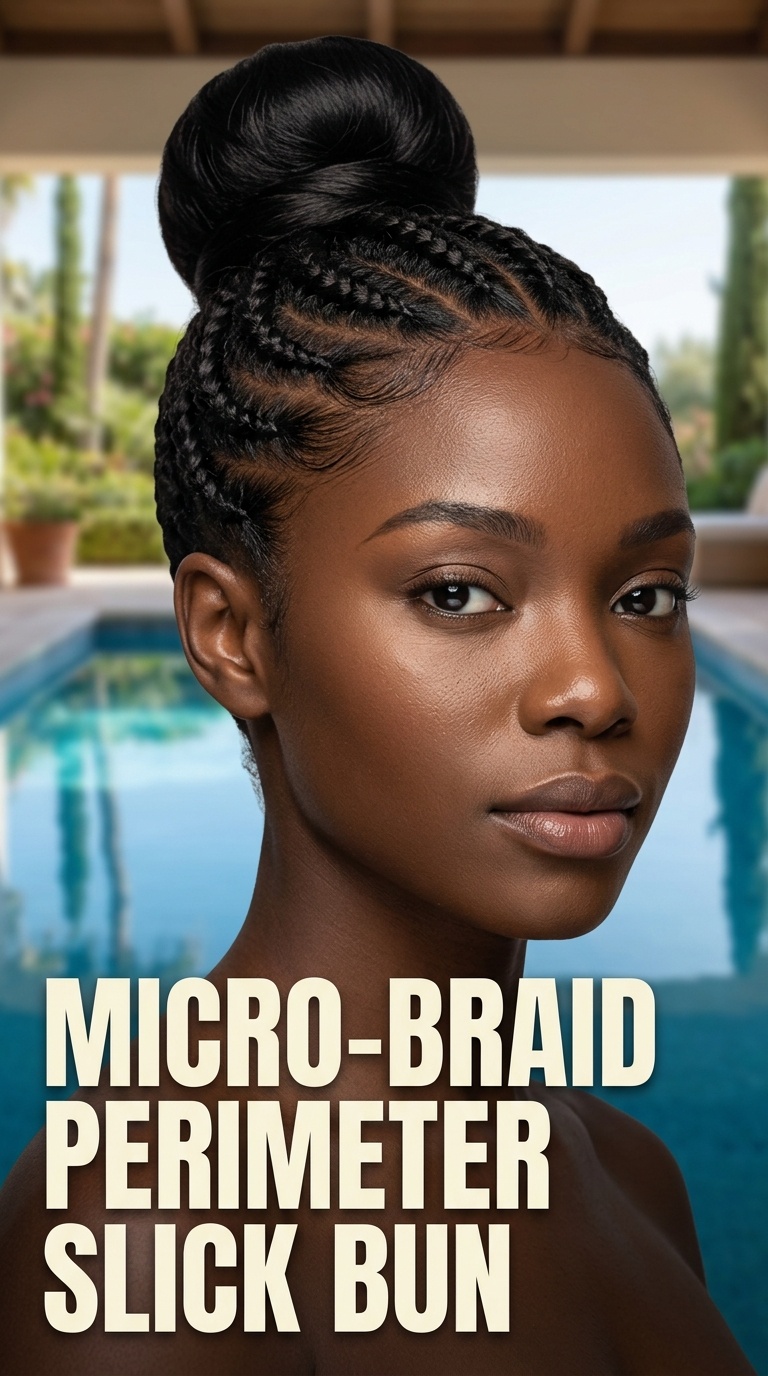 Micro-Braid Perimeter Slick Bun