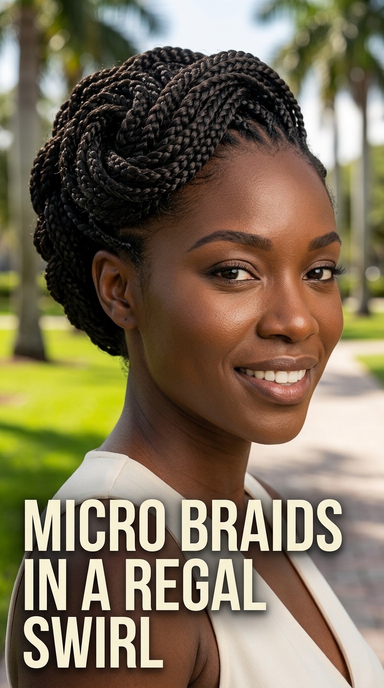 Micro Braids in a Regal Swirl