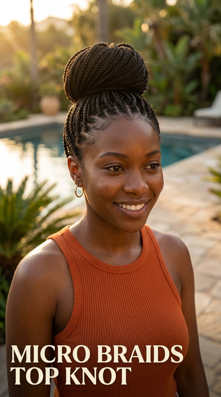 Micro Braids Top Knot