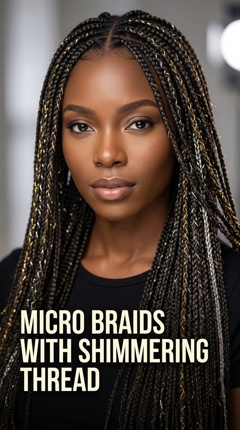 Micro Braids with Shimmering Thread
