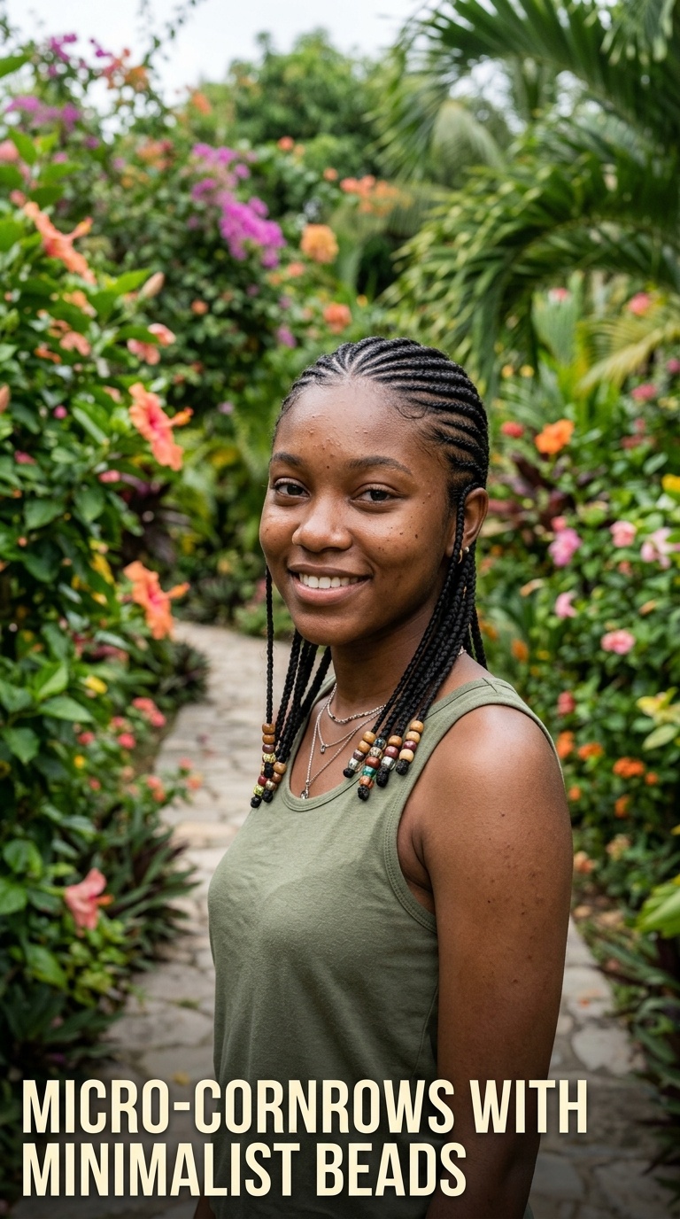 Micro-Cornrows with Minimalist Beads