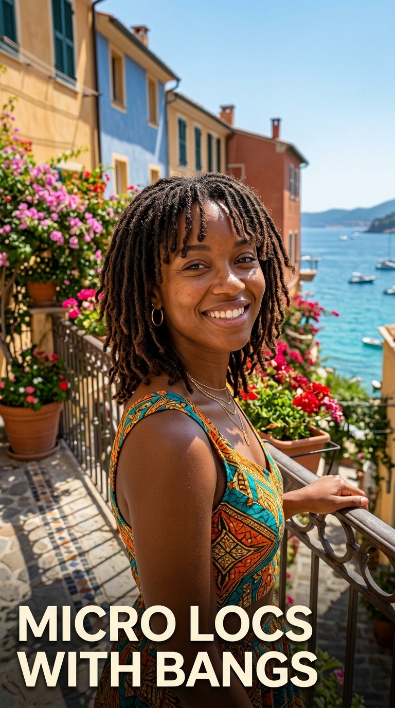 Micro Locs with Bangs
