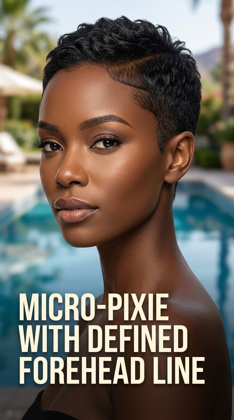 Micro-Pixie with Defined Forehead Line