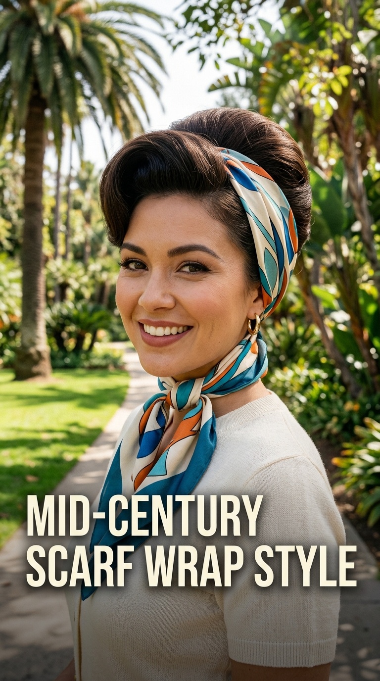 Mid-Century Scarf Wrap Style