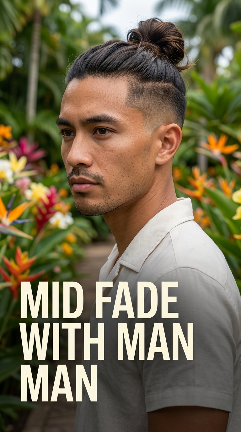 Mid Fade with Man Bun