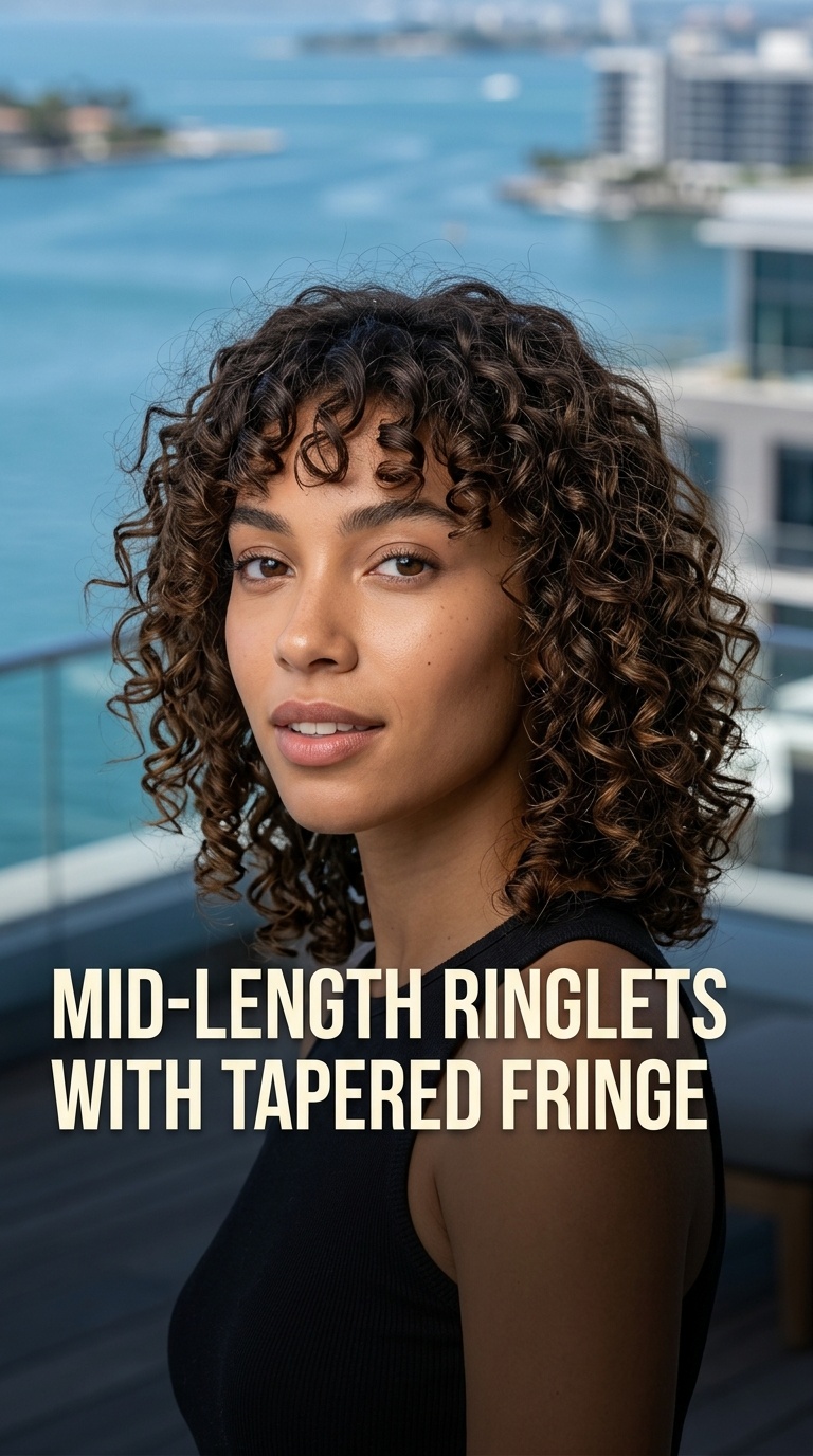 Mid-Length Ringlets with Tapered Fringe