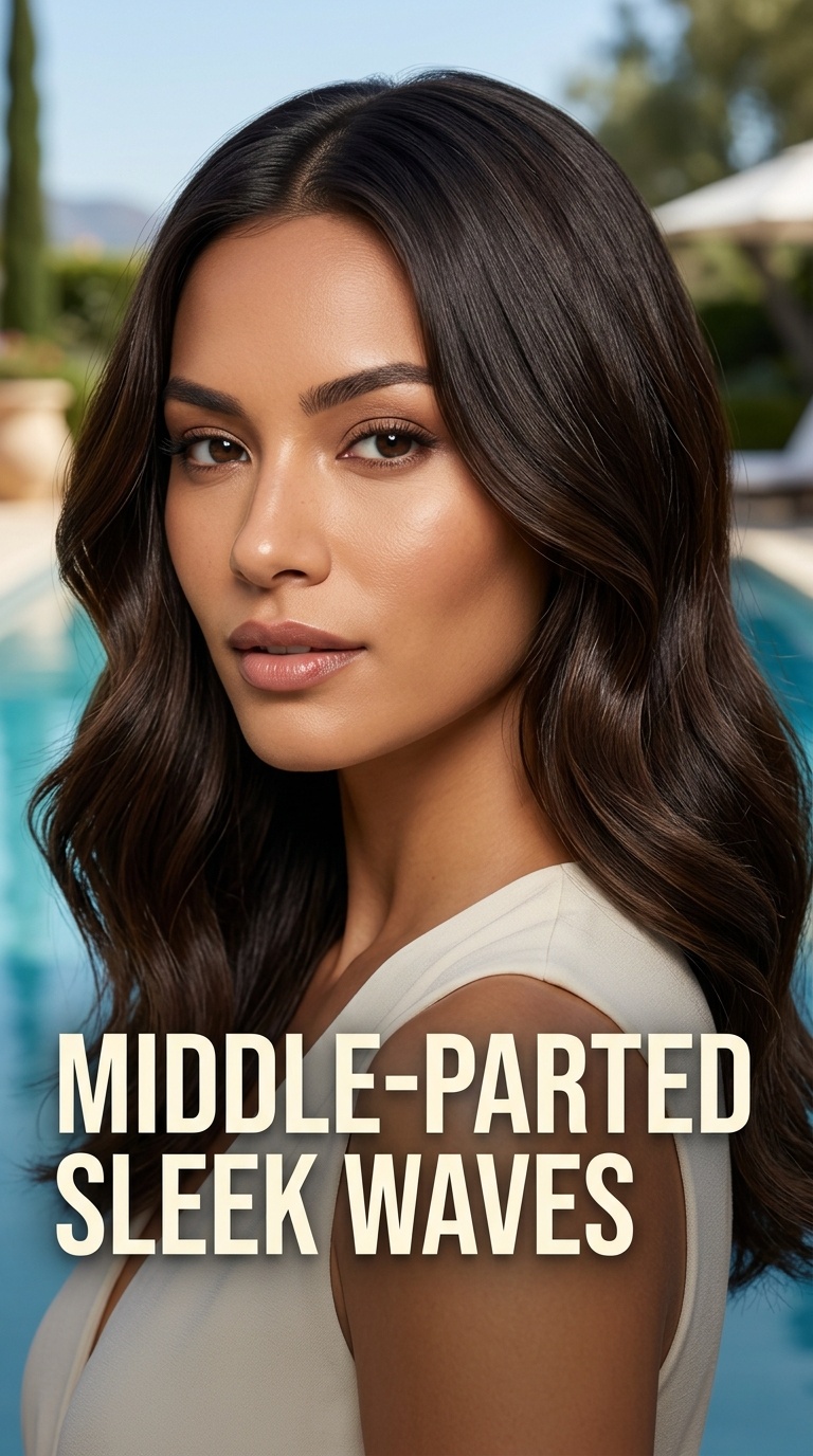 Middle-Parted Sleek Waves
